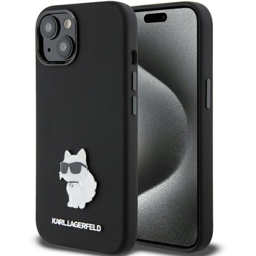 Hurtownia Karl Lagerfeld - 3666339166366 - KLD1796 - Etui Karl Lagerfeld KLHCP15MSMHCNPK iPhone 15 Plus czarny/black Silicone Choupette Metal Pin - B2B homescreen