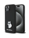 Etui Karl Lagerfeld KLHCP15MSMHCNPK iPhone 15 Plus negru/black Silicon Choupette Metal Pin