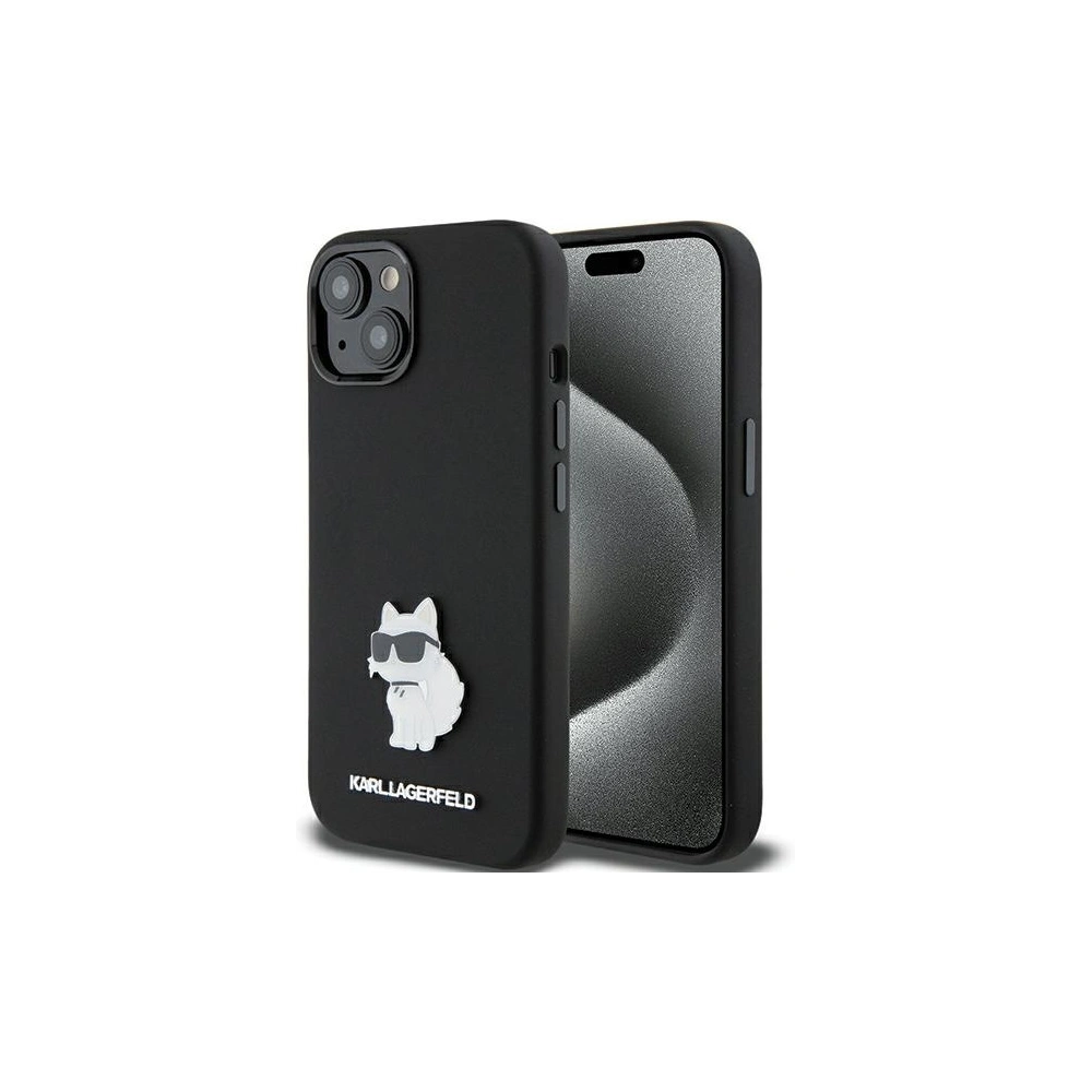Wholesale Karl Lagerfeld KLHCP15MSMHCNPK iPhone 15 Plus czarny/black Silicone Choupette Metal Pin - KLD1796 - {ean13} - Hurt