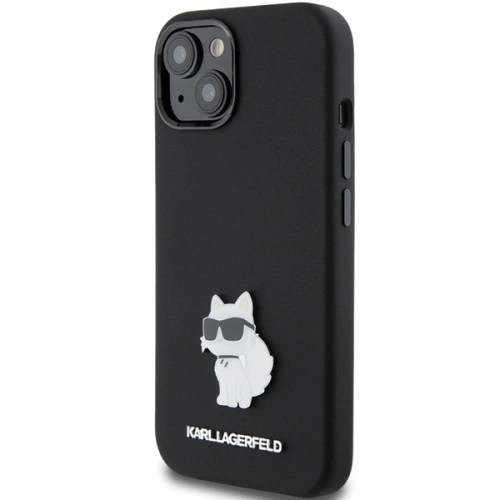 Etui Karl Lagerfeld KLHCP15MSMHCNPK iPhone 15 Plus czarny/black Silicone Choupette Metal Pin