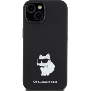 Etui Karl Lagerfeld KLHCP15MSMHCNPK iPhone 15 Plus czarny/black Silicone Choupette Metal Pin
