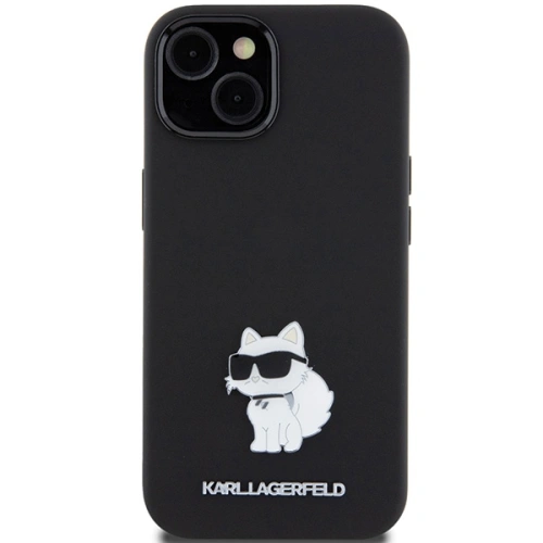 Etui Karl Lagerfeld KLHCP15MSMHCNPK iPhone 15 Plus czarny/black Silicone Choupette Metal Pin