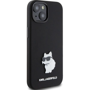 Etui Karl Lagerfeld KLHCP15MSMHCNPK iPhone 15 Plus czarny/black Silicone Choupette Metal Pin