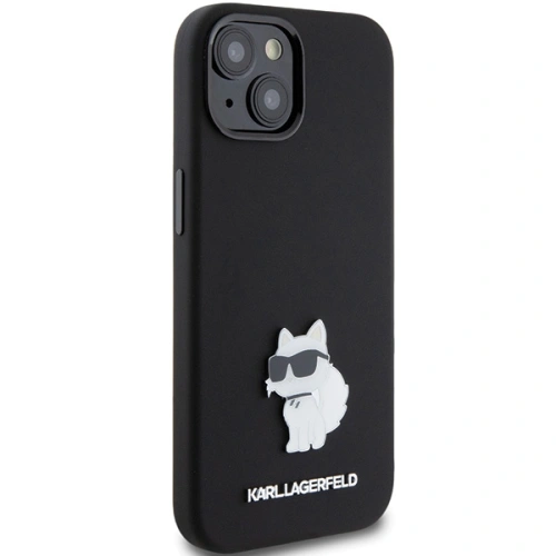 Etui Karl Lagerfeld KLHCP15MSMHCNPK iPhone 15 Plus czarny/black Silicone Choupette Metal Pin