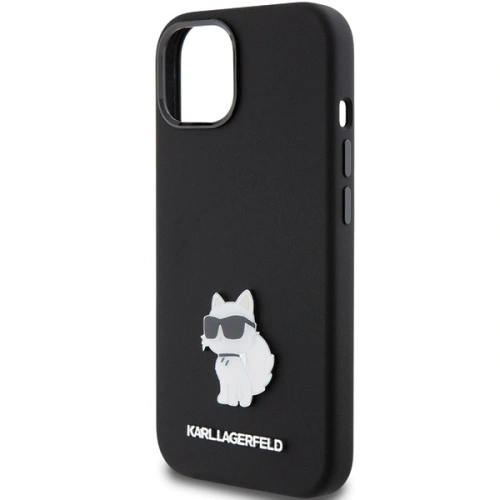 Etui Karl Lagerfeld KLHCP15MSMHCNPK iPhone 15 Plus czarny/black Silicone Choupette Metal Pin