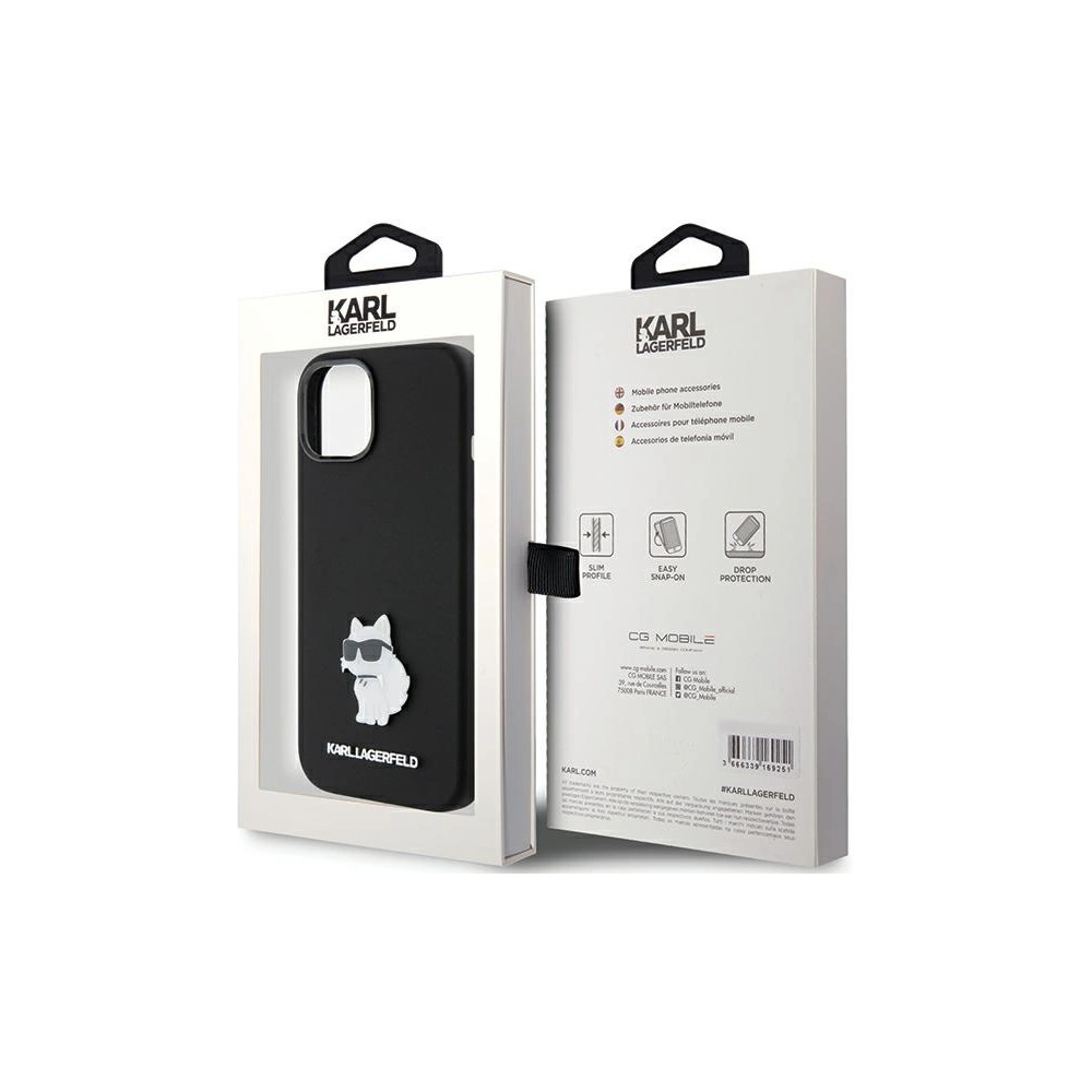 Hurtownia GSM - Etui Karl Lagerfeld KLHCP15MSMHCNPK iPhone 15 Plus fekete/sz black Szilikon Choupette Fém Gomb - KLD1796 - {ean13} - Hurt