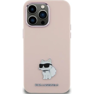 Etui Karl Lagerfeld KLHCP15MSMHCNPP iPhone 15 Plus różowy/pink Silicone Choupette Metal Pin