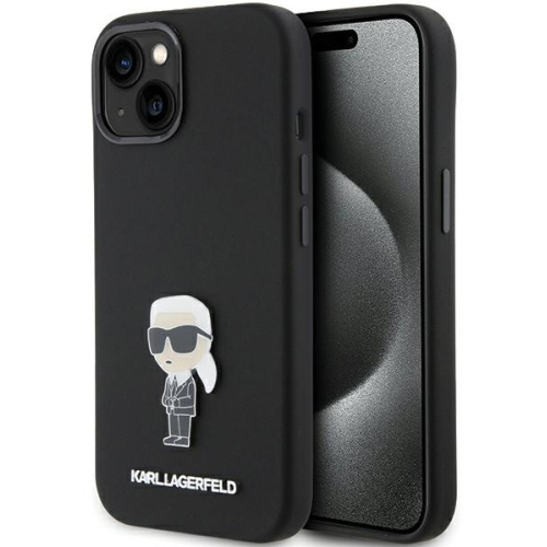 Hurtownia Karl Lagerfeld - 3666339166007 - KLD1798 - Etui Karl Lagerfeld KLHCP15MSMHKNPK iPhone 15 Plus czarny/black Silicone Ikonik Metal Pin - B2B homescreen