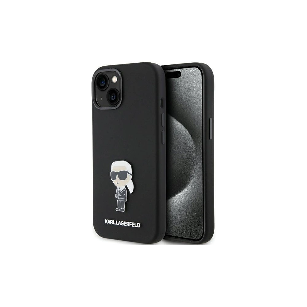Hurtownia GSM - Etui Karl Lagerfeld KLHCP15MSMHKNPK iPhone 15 Plus czarny/black Silicone Ikonik Metal Pin - KLD1798 - {ean13} - Hurt