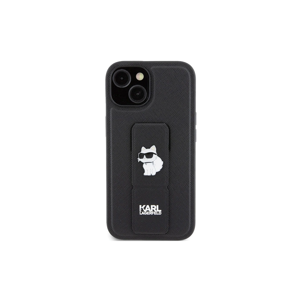 Wholesale Karl Lagerfeld KLHCP15SGSACHPK iPhone 15 czarny/black hardcase Gripstand Saffiano Choupette Pins - KLD1799 - {ean13} - Hurt