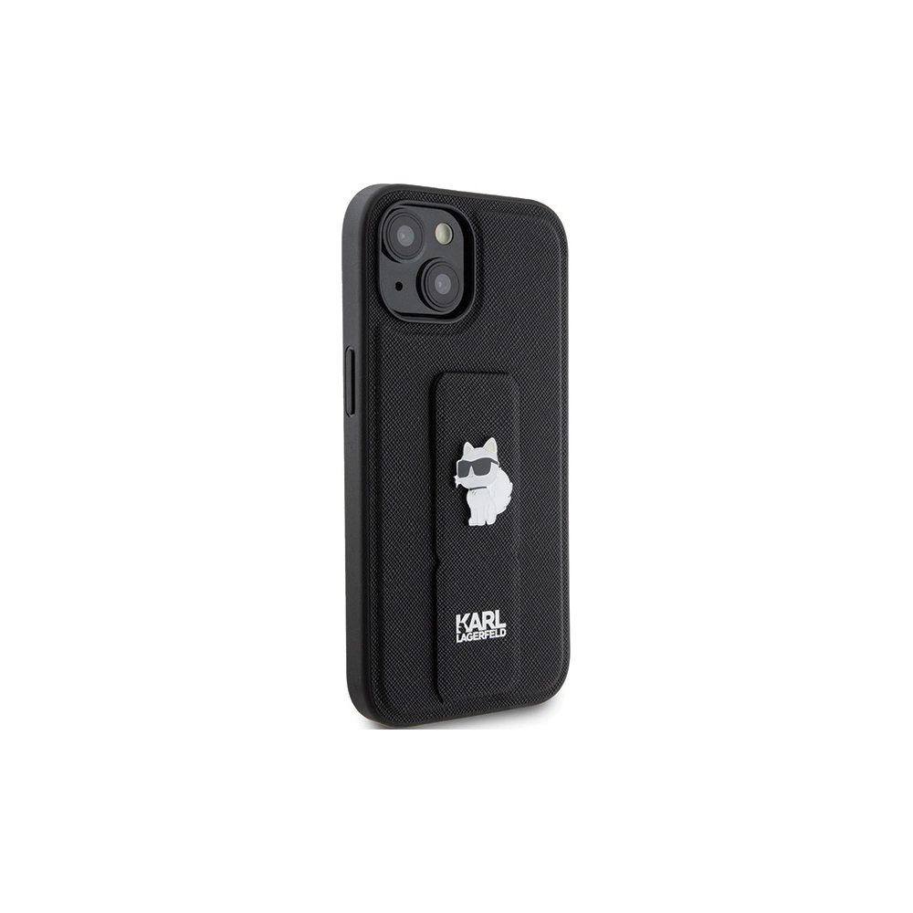 Wholesale Karl Lagerfeld KLHCP15SGSACHPK iPhone 15 czarny/black hardcase Gripstand Saffiano Choupette Pins - KLD1799 - {ean13} - Hurt