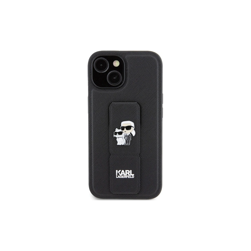 Hurtownia GSM - Etui Karl Lagerfeld KLHCP15SGSAKCPK iPhone 15 černé/black hardcase Gripstand Saffiano Etui Karl&Choupette Pins - KLD1800 - {ean13} - Hurt