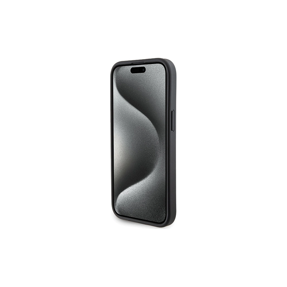 Karl Lagerfeld KLHCP15SGSAKCPK iPhone 15 czarny/black hardcase Gripstand Saffiano Karl&Choupette Pins