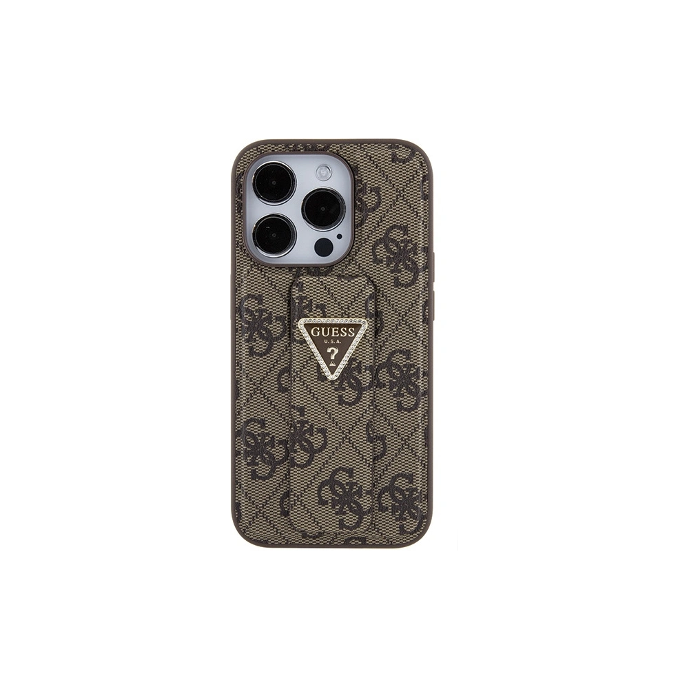 Hurtownia GSM - Etui Guess GUHCP15XPGS4TDW iPhone 15 Pro Max hnědý/brown hardcase Grip Stand 4G Triangle Strass - GUE3025 - {ean13} - Hurt