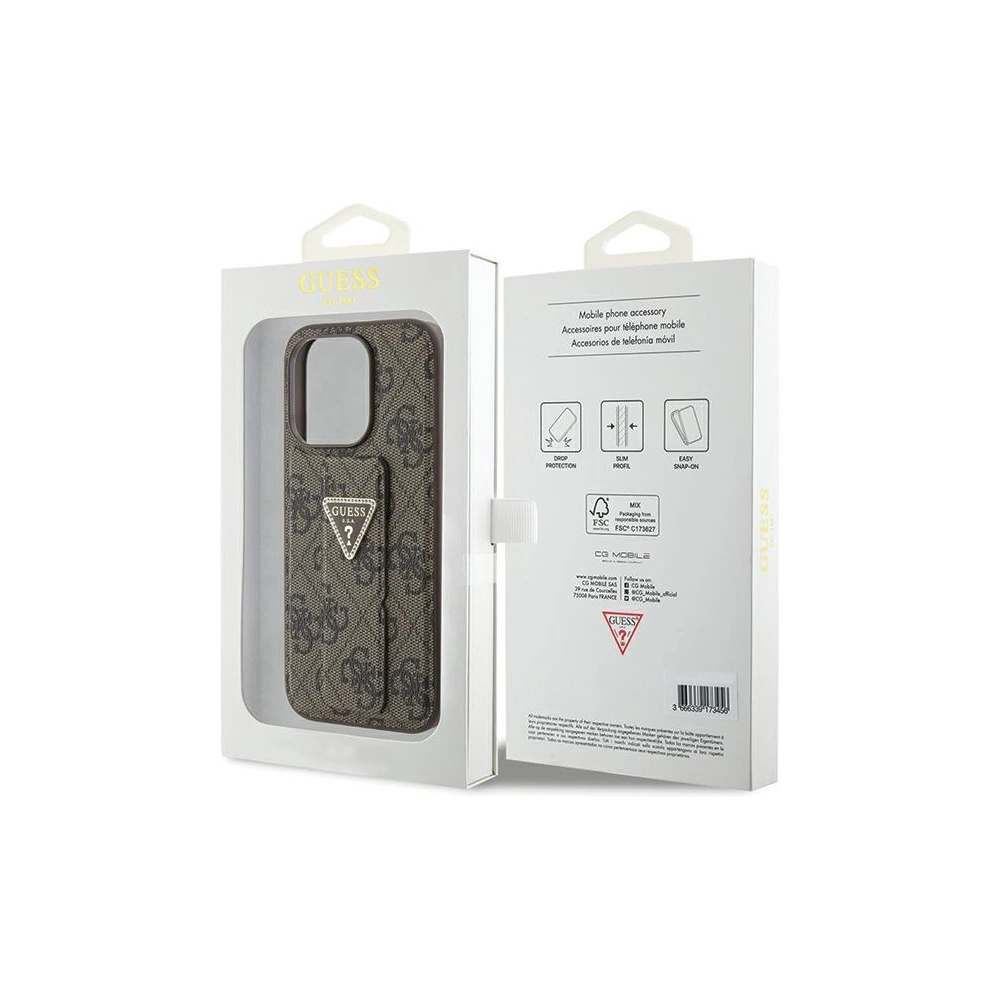 Hurtownia GSM - Case Guess GUHCP15XPGS4TDW iPhone 15 Pro Max braun/brown Hardcase Grip Stand 4G Triangle Strass - GUE3025 - {ean13} - Hurt