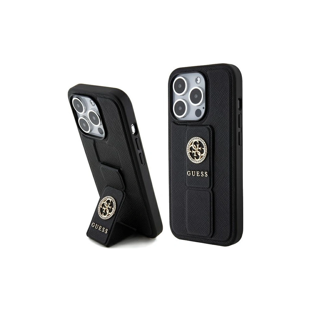 Hurtownia GSM - Case Guess GUHCP15XPGSSADK iPhone 15 Pro Max schwarz/black hardcase Grip Stand 4G Saffiano Strass - GUE3026 - {ean13} - Hurt