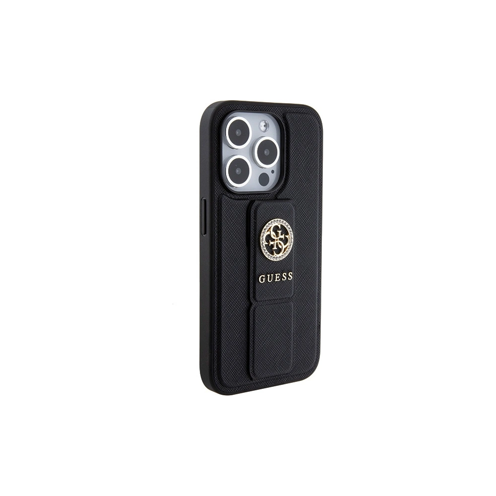 Hurtownia GSM - Etui Guess GUHCP15XPGSSADK iPhone 15 Pro Max černý/black hardcase Grip Stand 4G Saffiano Strass - GUE3026 - {ean13} - Hurt