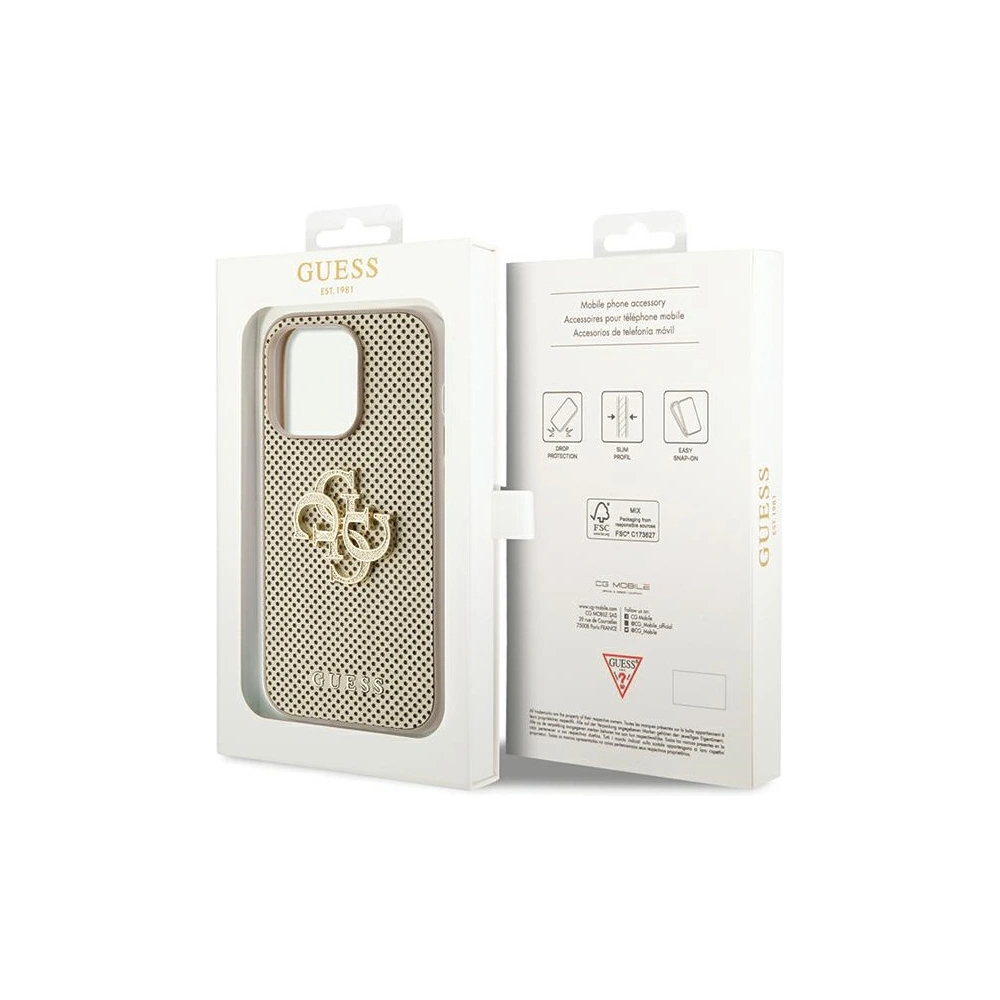 Hurtownia GSM - Etui Guess GUHCP15XPSP4LGD iPhone 15 Pro Max arany/hardcase Perforált 4G Csillámos - GUE3027 - {ean13} - Hurt