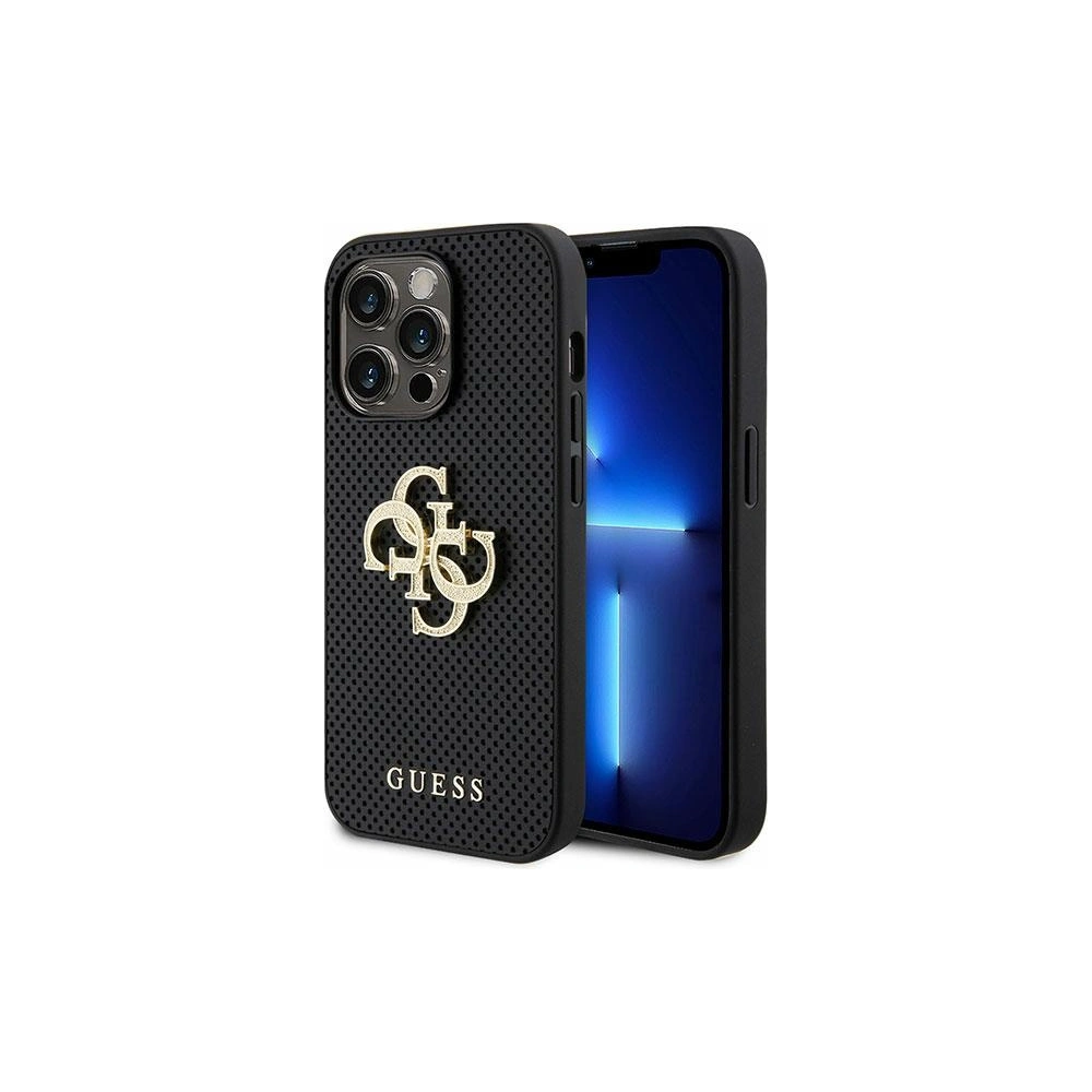 Hurtownia GSM - Case Guess GUHCP15XPSP4LGK iPhone 15 Pro Max schwarz/black hardcase Leder Perforiert 4G Glitter Logo - GUE3028 - {ean13} - Hurt