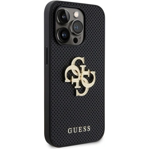 Hurtownia GSM - Etui Guess GUHCP15XPSP4LGK iPhone 15 Pro Max negru/black hardcase din piele perforată 4G Glitter Logo - GUE3028 - {ean13} - Hurt