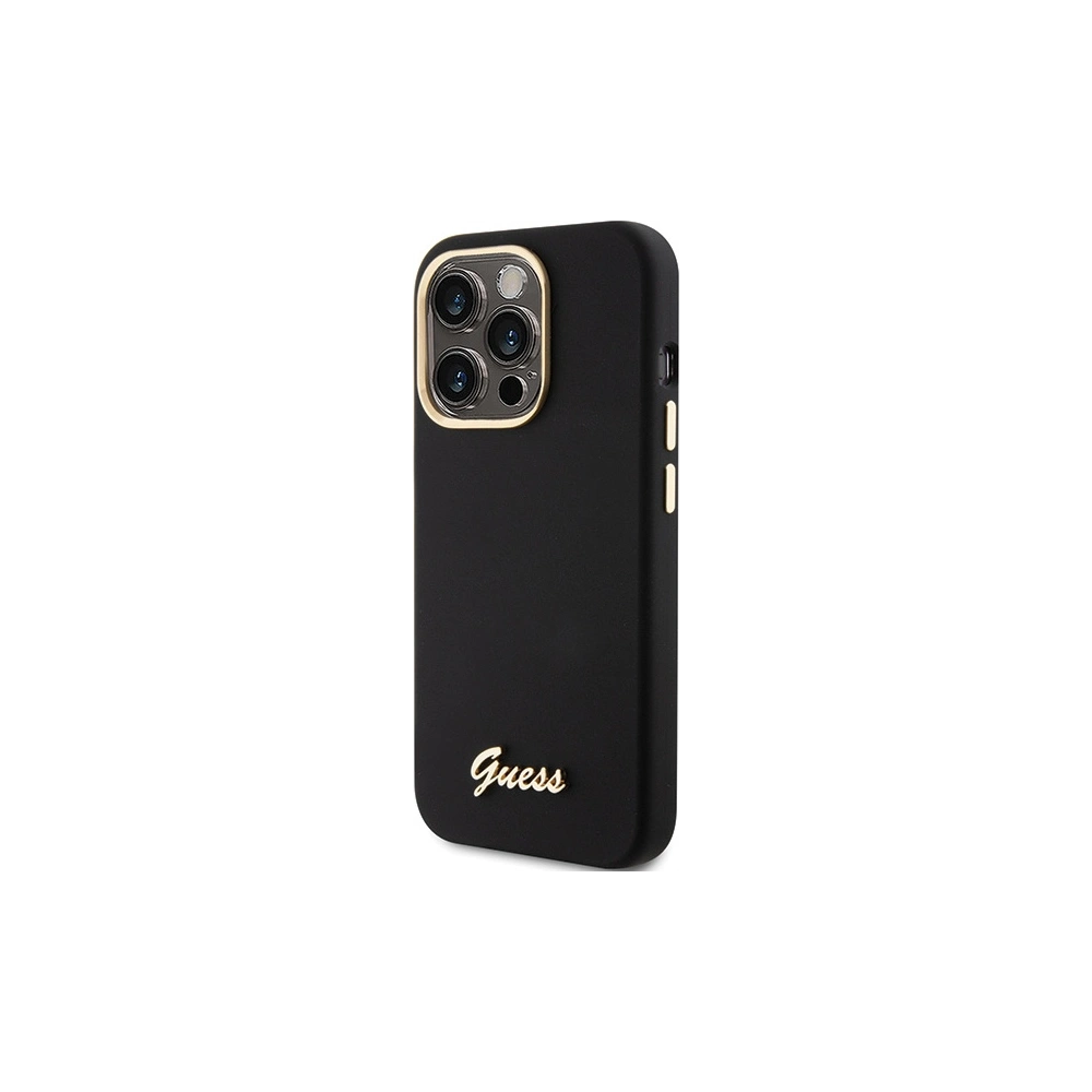 Hurtownia GSM - Case Guess GUHCP15XSMBSLK iPhone 15 Pro Max schwarz/hardcase Silikon Script Metall Logo & Rahmen - GUE3029 - {ean13} - Hurt