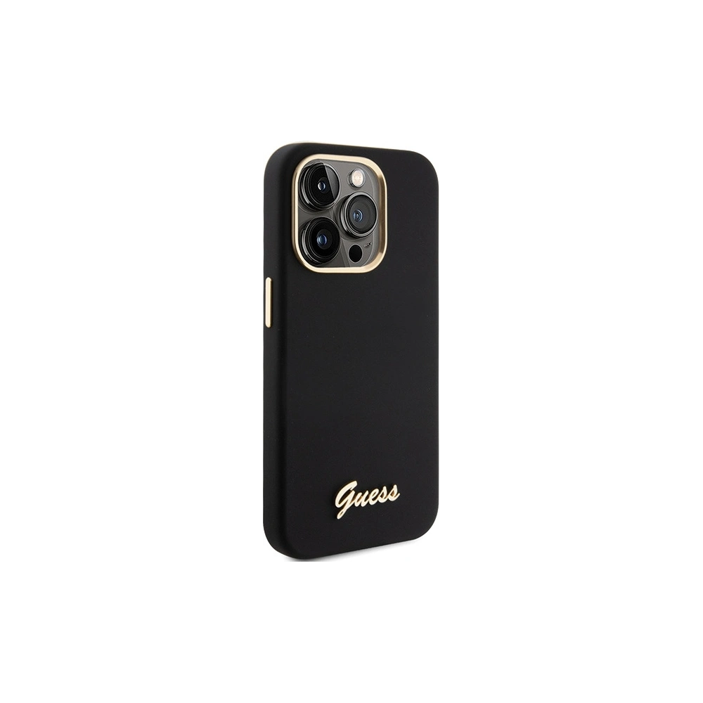 Hurtownia GSM - Case Guess GUHCP15XSMBSLK iPhone 15 Pro Max schwarz/hardcase Silikon Script Metall Logo & Rahmen - GUE3029 - {ean13} - Hurt
