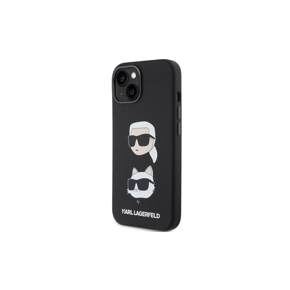 Etui Karl Lagerfeld KLHCP15SSDHKCNK iPhone 15 fekete/színes Szilikon Etui Karl&Choupette Head