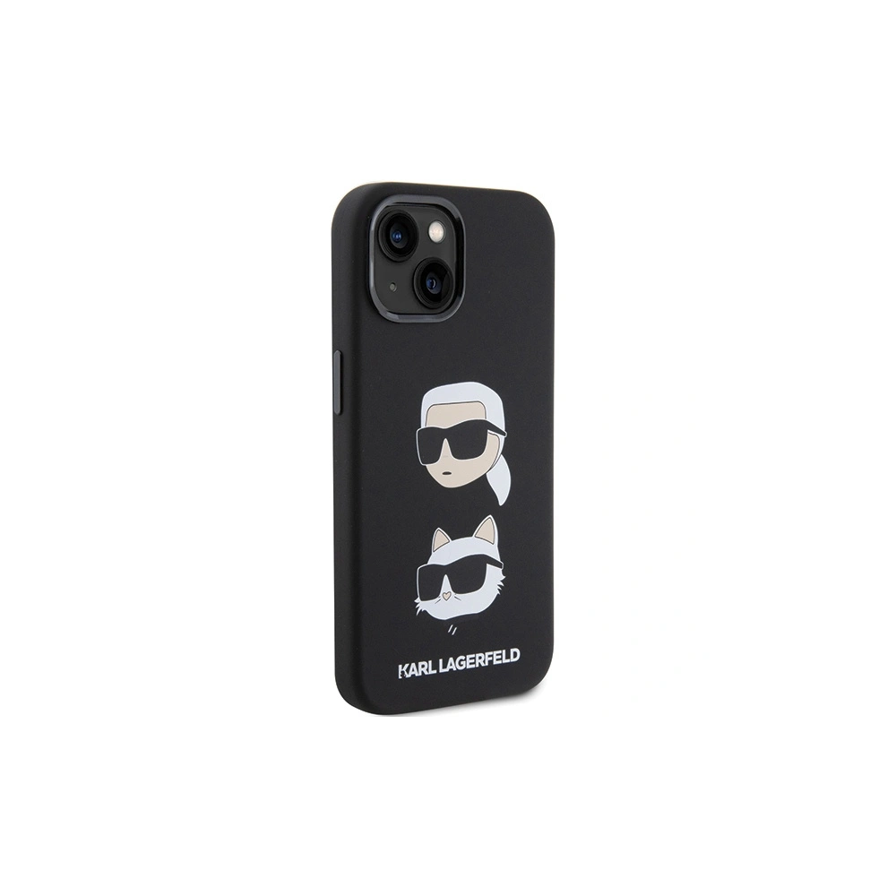 Etui Karl Lagerfeld KLHCP15SSDHKCNK iPhone 15 fekete/színes Szilikon Etui Karl&Choupette Head
