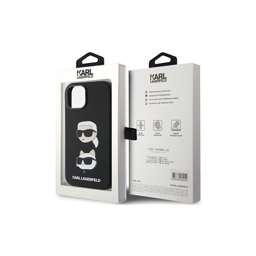 Etui Karl Lagerfeld KLHCP15SSDHKCNK iPhone 15 czarny/black Silicone Etui Karl&Choupette Head
