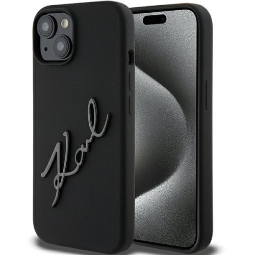 Karl Lagerfeld Distributor - 3666339168155 - KLD1804 - Karl Lagerfeld KLHCP15SSKSBMCK iPhone 15 czarny/black hardcase Silicone Karl Script - B2B homescreen