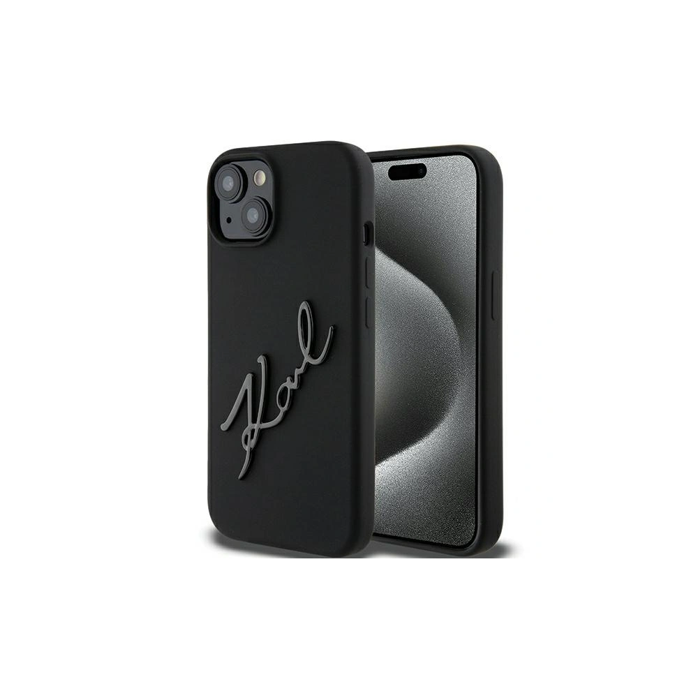 Etui Karl Lagerfeld KLHCP15SSKSBMCK iPhone 15 fekete/black kemény tok Szilikon Etui Karl Script