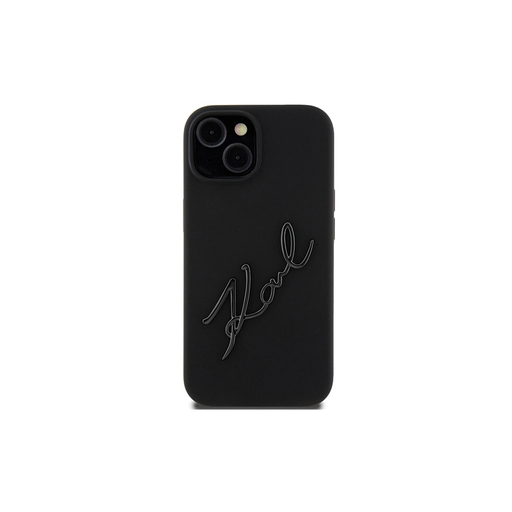 Etui Karl Lagerfeld KLHCP15SSKSBMCK iPhone 15 fekete/black kemény tok Szilikon Etui Karl Script