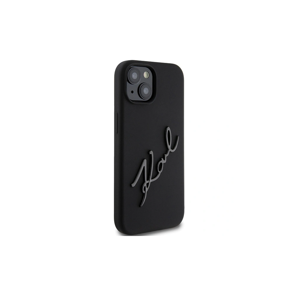 Etui Karl Lagerfeld KLHCP15SSKSBMCK iPhone 15 fekete/black kemény tok Szilikon Etui Karl Script