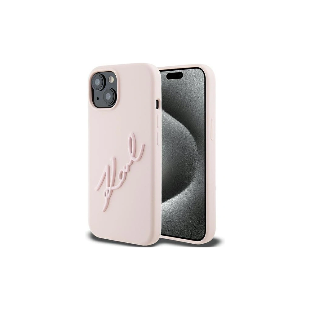 Etui Karl Lagerfeld KLHCP15SSKSBMCP iPhone 15 rózsaszín/pink keményház Szilikon Etui Karl Script