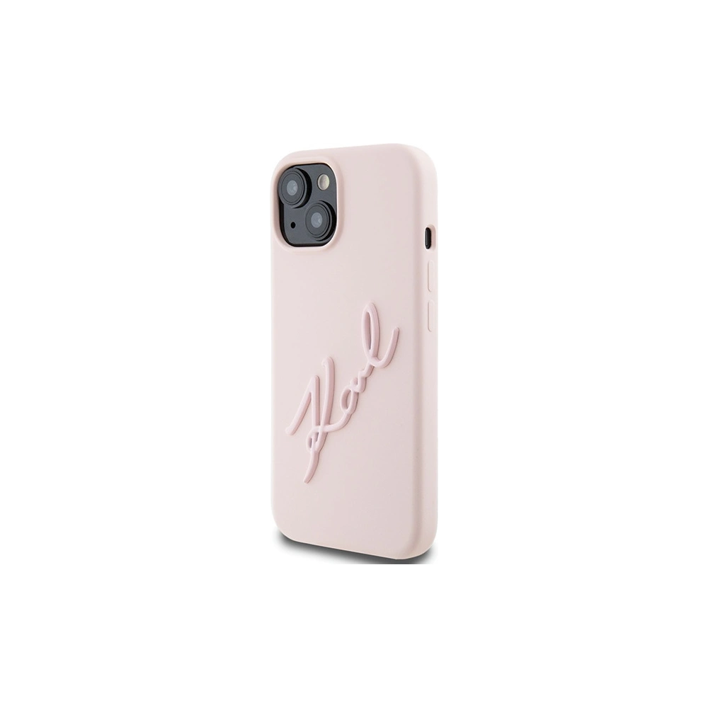 Etui Karl Lagerfeld KLHCP15SSKSBMCP iPhone 15 rózsaszín/pink keményház Szilikon Etui Karl Script