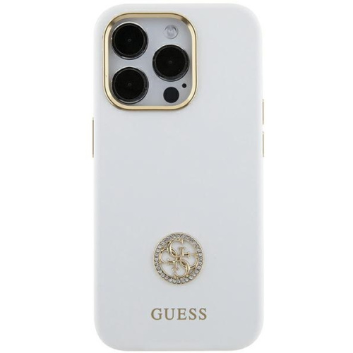 Hurtownia Guess - 3666339148768 - GUE3031 - Etui Guess GUHCP15SM4DGPH Apple iPhone 15 hardcase Silicone Logo Strass 4G biały/white - B2B homescreen