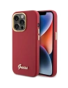 Etui Guess GUHCP15XSMBSLM Apple iPhone 15 Pro Max hardcase silikonový s kovovým logem a rámem magenta
