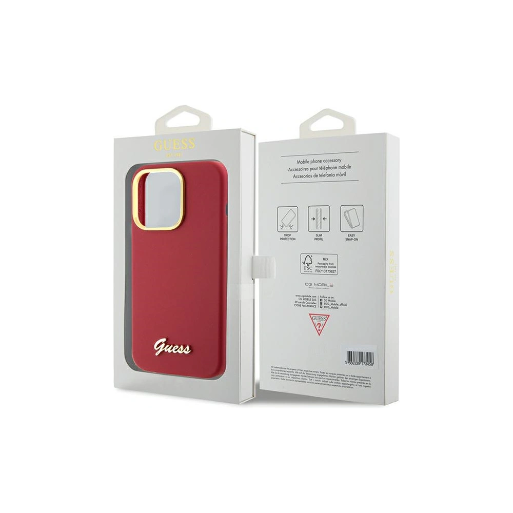 Hurtownia GSM - Etui Guess GUHCP15XSMBSLM Apple iPhone 15 Pro Max hardcase silikonový s kovovým logem a rámem magenta - GUE3033 - {ean13} - Hurt