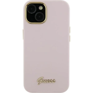 Hurtownia GSM - Case Guess GUHCP15XSMBSLP Apple iPhone 15 Pro Max Hardcase Silikon Script Metall Logo & Rahmen rosa/pink - GUE3034 - {ean13} - Hurt