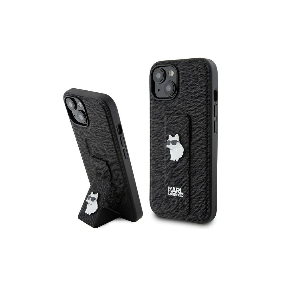 Hurtownia GSM - Case Karl Lagerfeld KLHCP15MGSACHPK Apple iPhone 15 Plus / 14 Plus Hardcase Gripstand Saffiano Choupette Pins schwarz/black - KLD1808 - {ean13} - Hurt