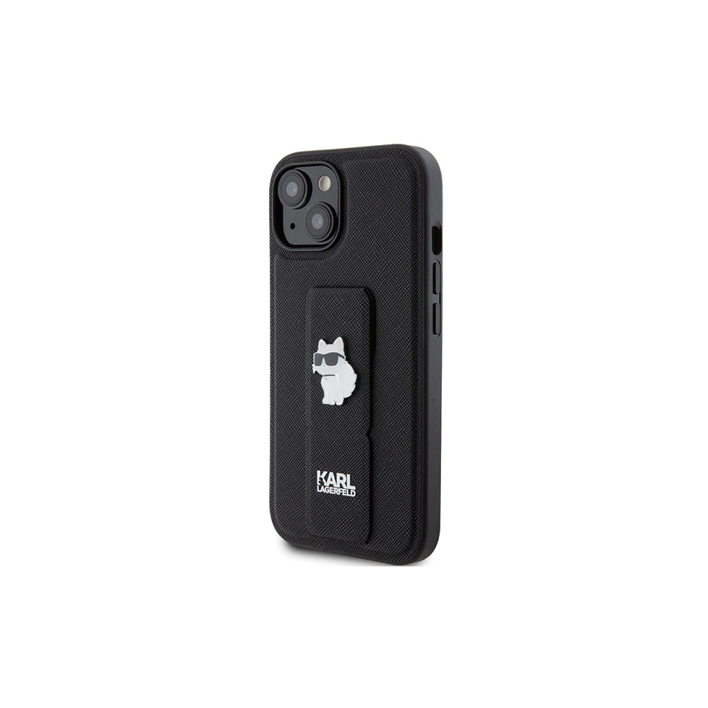 Hurtownia GSM - Case Karl Lagerfeld KLHCP15MGSACHPK Apple iPhone 15 Plus / 14 Plus Hardcase Gripstand Saffiano Choupette Pins schwarz/black - KLD1808 - {ean13} - Hurt