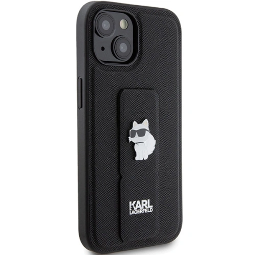 Etui Karl Lagerfeld KLHCP15MGSACHPK Apple iPhone 15 Plus / 14 Plus hardcase Gripstand Saffiano Choupette Pins czarny/black