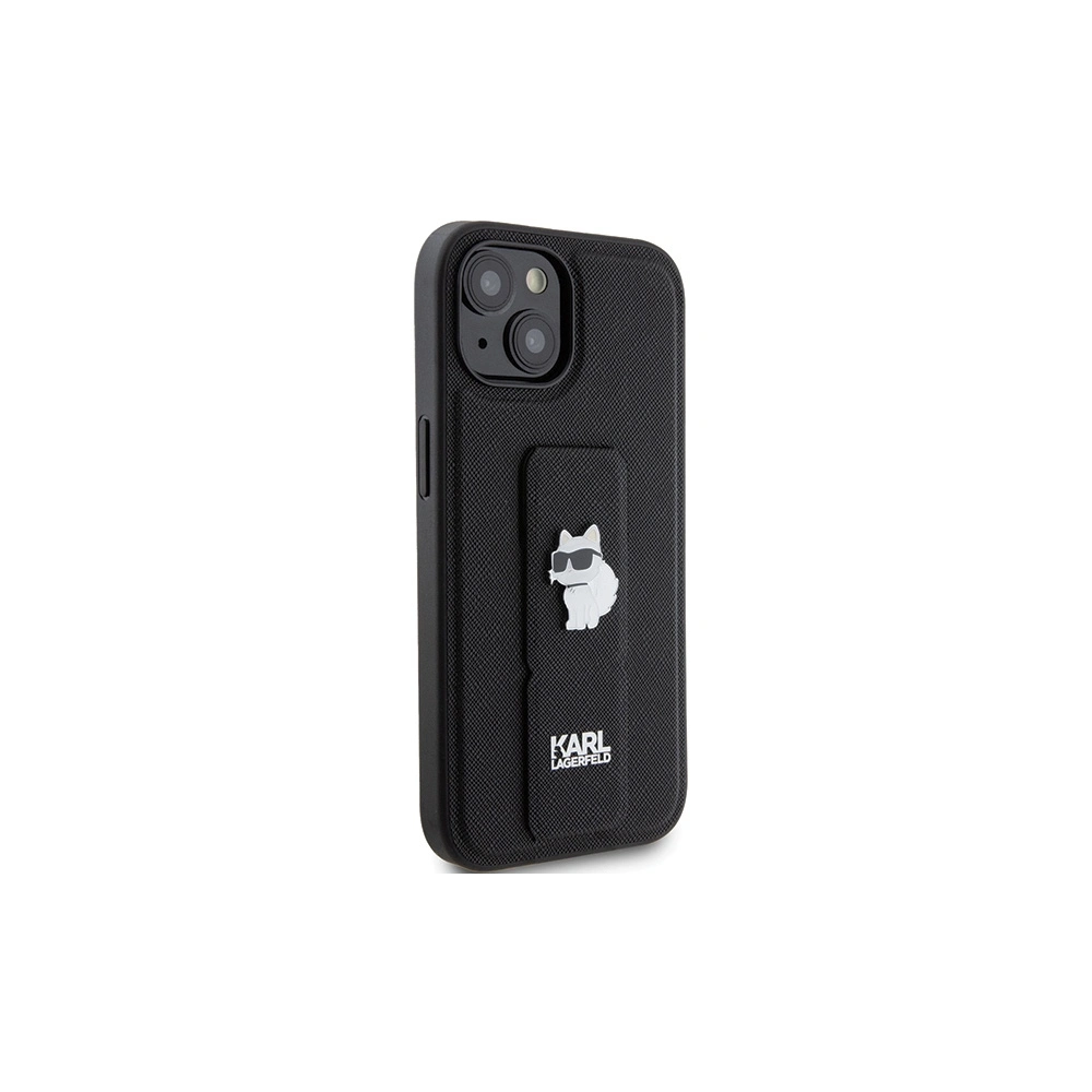 Hurtownia GSM - Case Karl Lagerfeld KLHCP15MGSACHPK Apple iPhone 15 Plus / 14 Plus Hardcase Gripstand Saffiano Choupette Pins schwarz/black - KLD1808 - {ean13} - Hurt