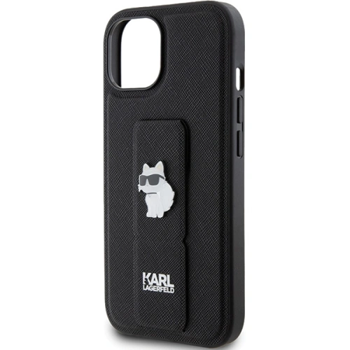 Etui Karl Lagerfeld KLHCP15MGSACHPK Apple iPhone 15 Plus / 14 Plus hardcase Gripstand Saffiano Choupette Pins czarny/black