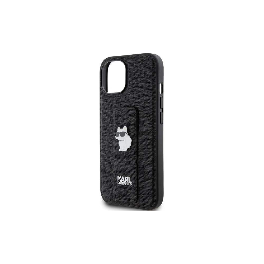 Hurtownia GSM - Case Karl Lagerfeld KLHCP15MGSACHPK Apple iPhone 15 Plus / 14 Plus Hardcase Gripstand Saffiano Choupette Pins schwarz/black - KLD1808 - {ean13} - Hurt