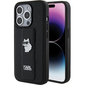 Hurtownia GSM - Case Karl Lagerfeld KLHCP15XGSACHPK Apple iPhone 15 Pro Max Hardcase Gripstand Saffiano Choupette Pins schwarz/black - KLD1813 - {ean13} - Hurt