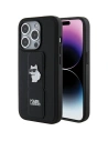 Etui Karl Lagerfeld KLHCP15XGSACHPK Apple iPhone 15 Pro Max hardcase Gripstand Saffiano Choupette Pins černý/black