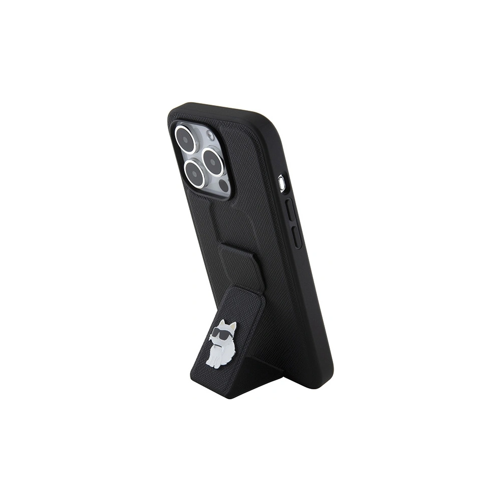 Hurtownia GSM - Case Karl Lagerfeld KLHCP15XGSACHPK Apple iPhone 15 Pro Max Hardcase Gripstand Saffiano Choupette Pins schwarz/black - KLD1813 - {ean13} - Hurt