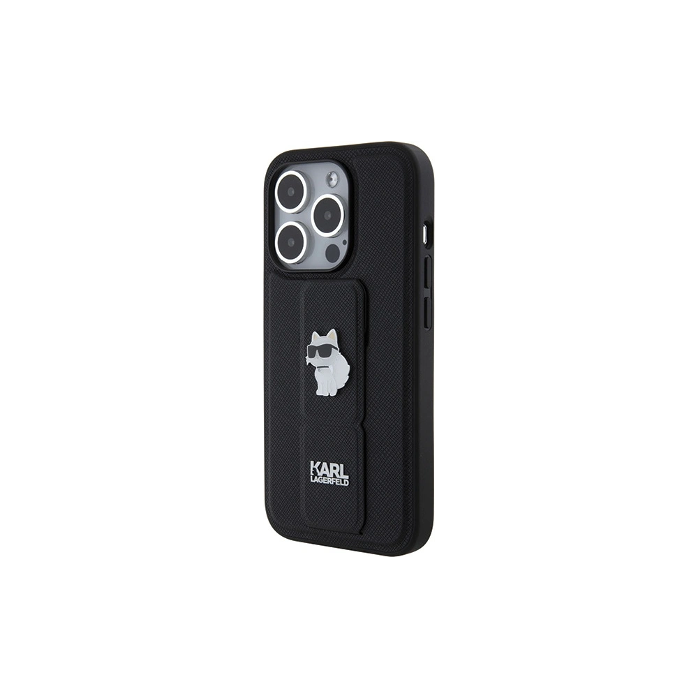 Hurtownia GSM - Etui Karl Lagerfeld KLHCP15XGSACHPK Apple iPhone 15 Pro Max hardcase Gripstand Saffiano Choupette Pins černý/black - KLD1813 - {ean13} - Hurt