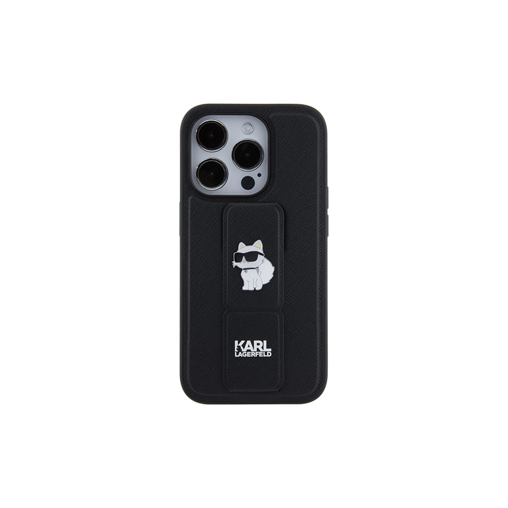 Hurtownia GSM - Etui Karl Lagerfeld KLHCP15XGSACHPK Apple iPhone 15 Pro Max hardcase Gripstand Saffiano Choupette Pins černý/black - KLD1813 - {ean13} - Hurt